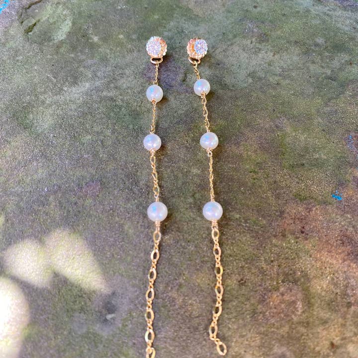 Boucles d'oreilles en perles GF Scarlett 14 carats pour la vente par Beshea Beshea