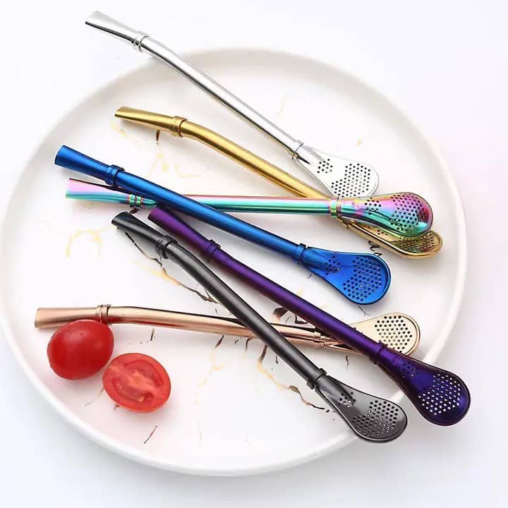 Sostraw & SmartThings - Wholesale Drinking Straw - Maté Straw - Stainless Steel Bombilla - 4 colors available