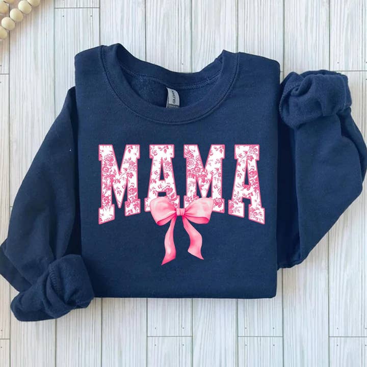 Mama Pink Bow Sweatshirt, Mothers Day Unisex T-Shirt for wholesale by NVC Ecommerce LLC