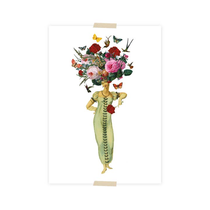 Lylies - Wholesale Postcard - Floral lady's postcard collage