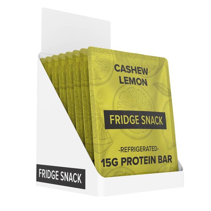FRIDGE SNACK - Wholesale Snack bar - CASHEW LEMON (8 Bar Pack)2