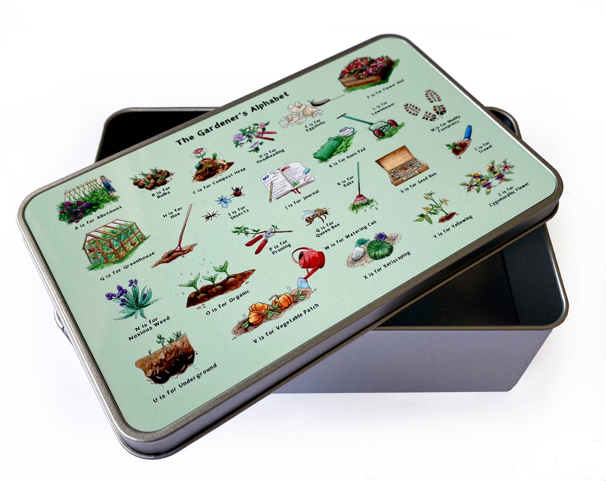Yeti Cards & Gifts - Wholesale Decorative box - The Gardener's Alphabet Storage Tin5