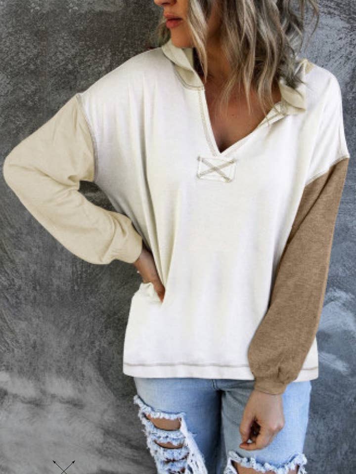 Crossed Arrows Clothing Wholesale co. - Wholesale Hoodie - Women's - Relaxed color block hoodie0