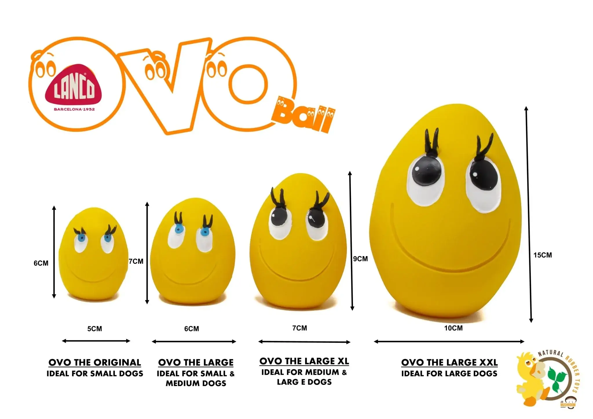 Natural Rubber Toys – wholesale Pet toy – Dog – XL OVO Egg (Yellow & Purple) 2-Set3