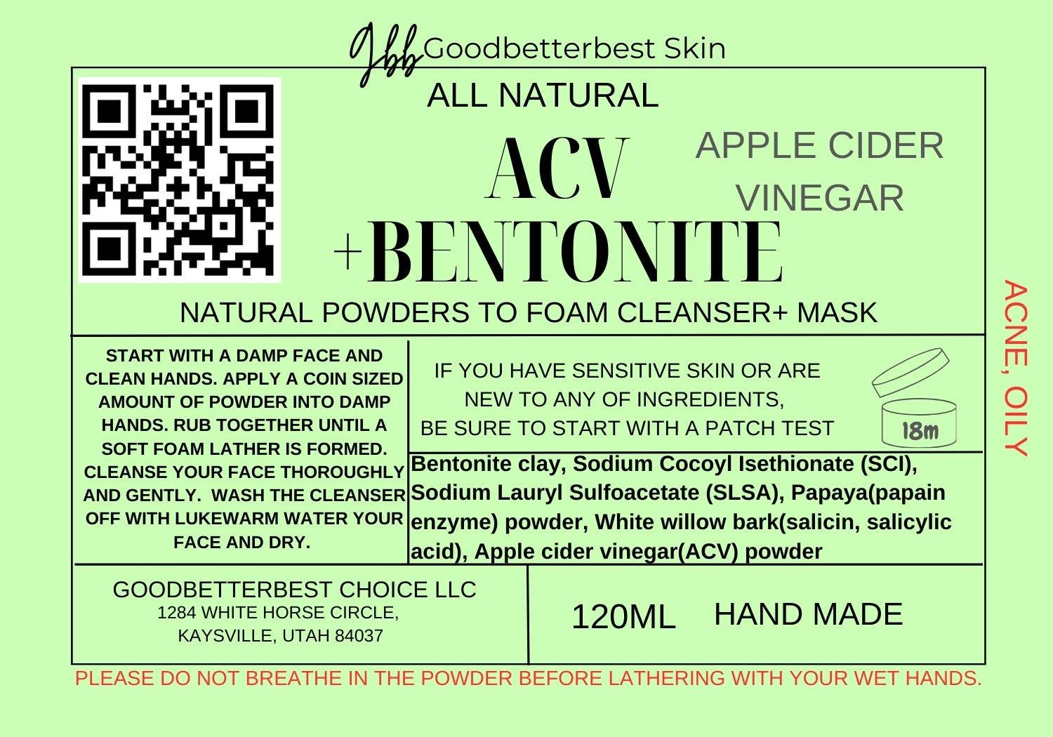 gbb Goodbetterbest Skin - Wholesale Facial Cleanser - This is the Ancient wisdom! Natural powders to gentle and mild foam cleanser 4oz for different skin types10