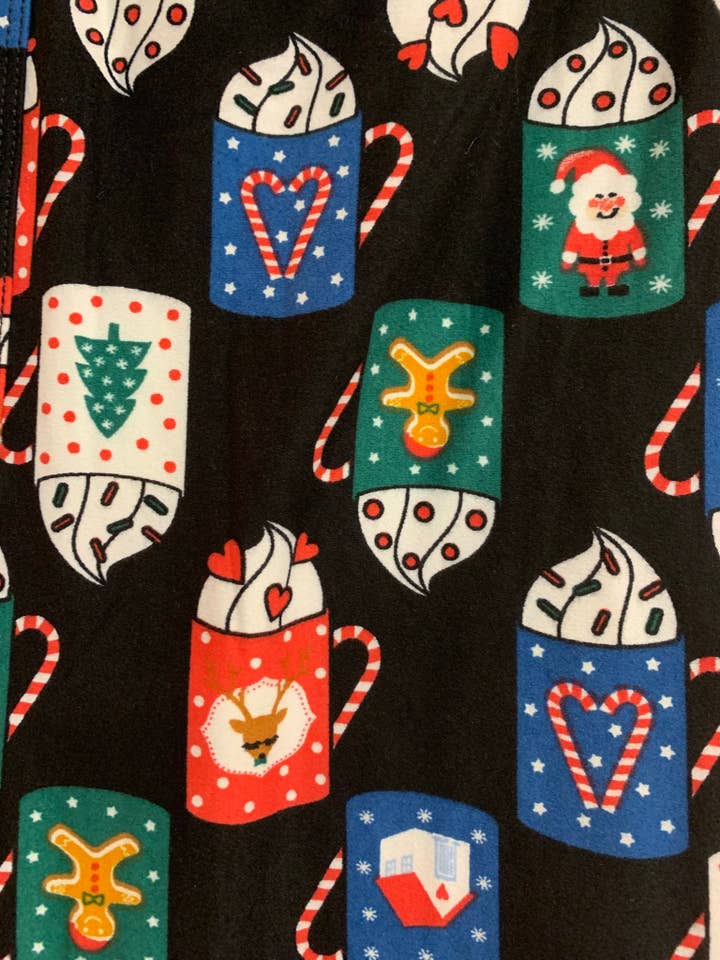 Kerst Hot Cocoa Candy Cane Mokken Plus Size CURVY legging voor wholesale door Love 4 Leggings