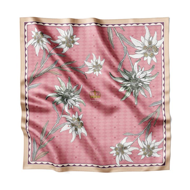 Edelweiss Alpenglow Midi Silk Scarf Fräsch Rosa för wholesale av Lamberty Munich