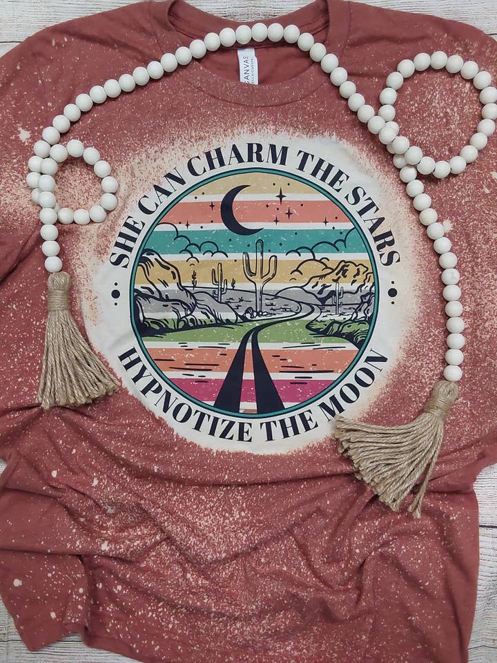 Charm the Stars Bleached Tee for wholesale by Wanderlust Designs Wholesale