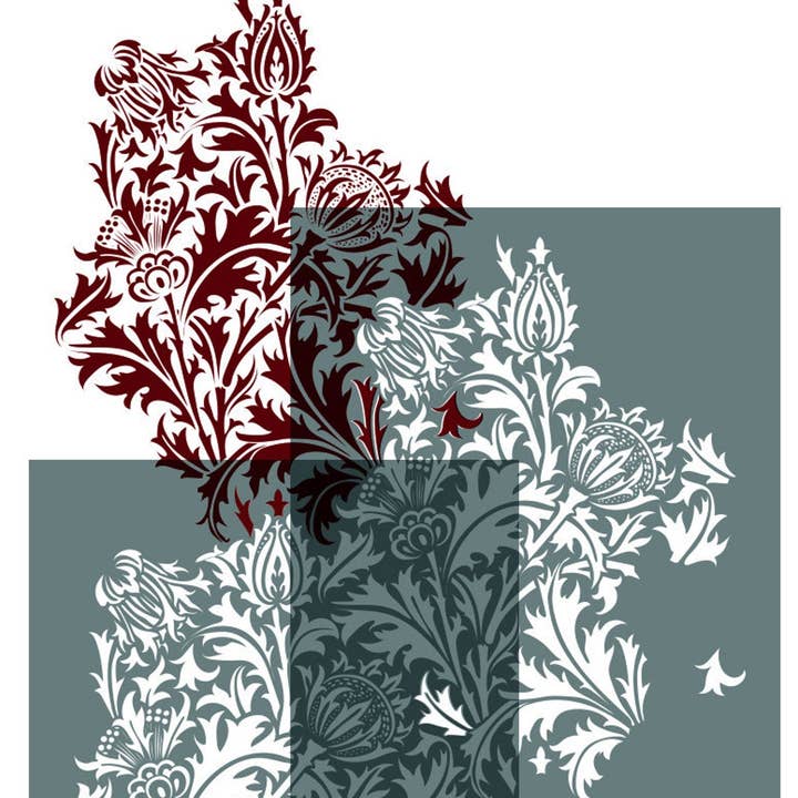 Stencil Up - Vendita all'ingrosso Carta da parati - Stencil da parete floreale William Morris Thistle3
