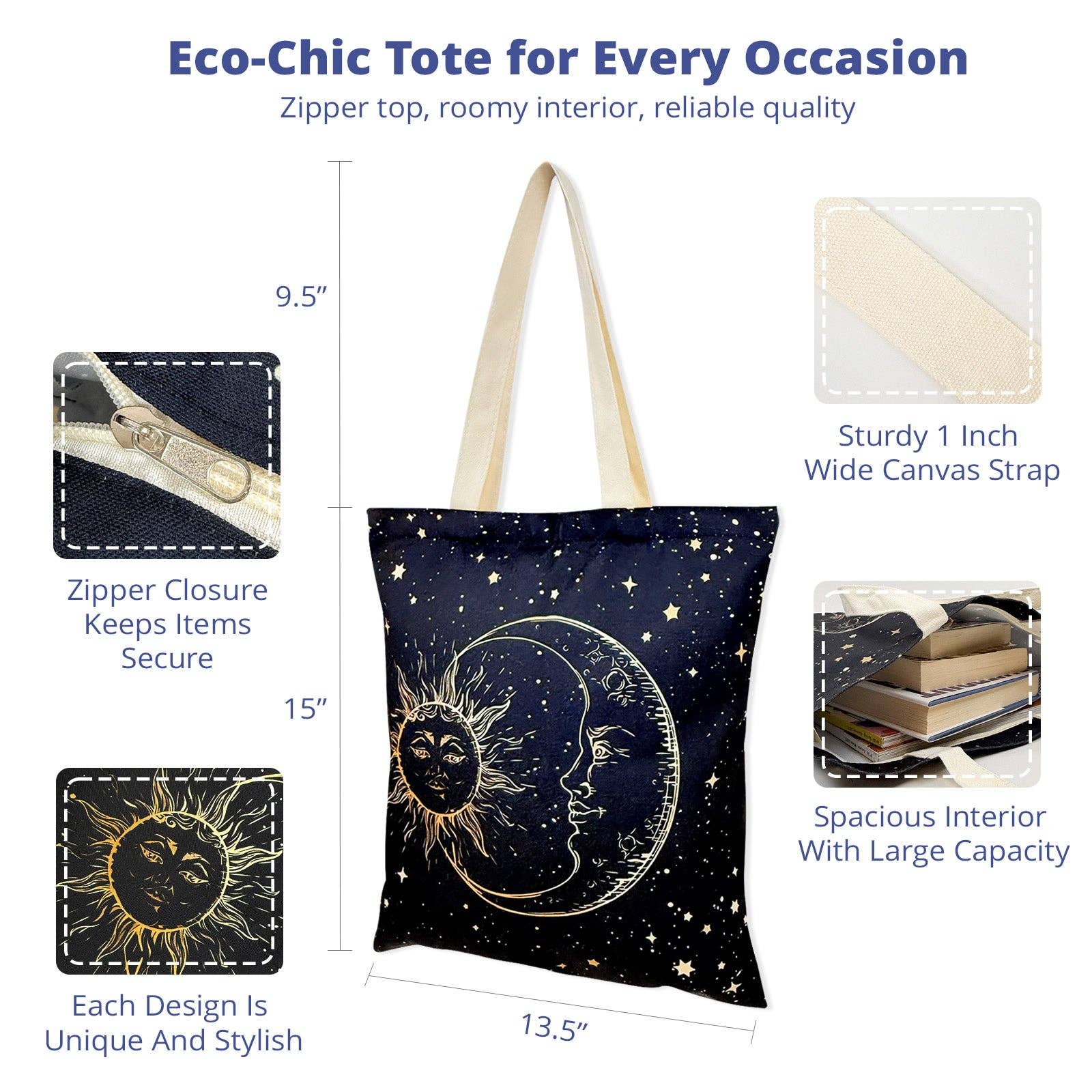 Wrapables.com - Wholesale Tote Bag - Women's - Wrapables Zippered Canvas Reusable Tote Bag25
