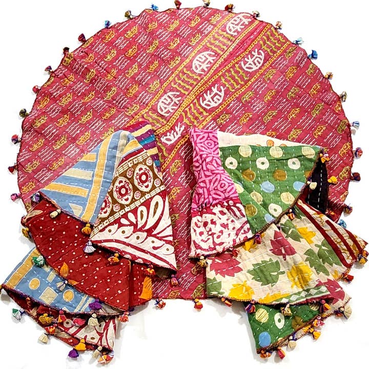 Sevya Handmade - Wholesale Tablecloth - Round Kantha Table Cover 25"1