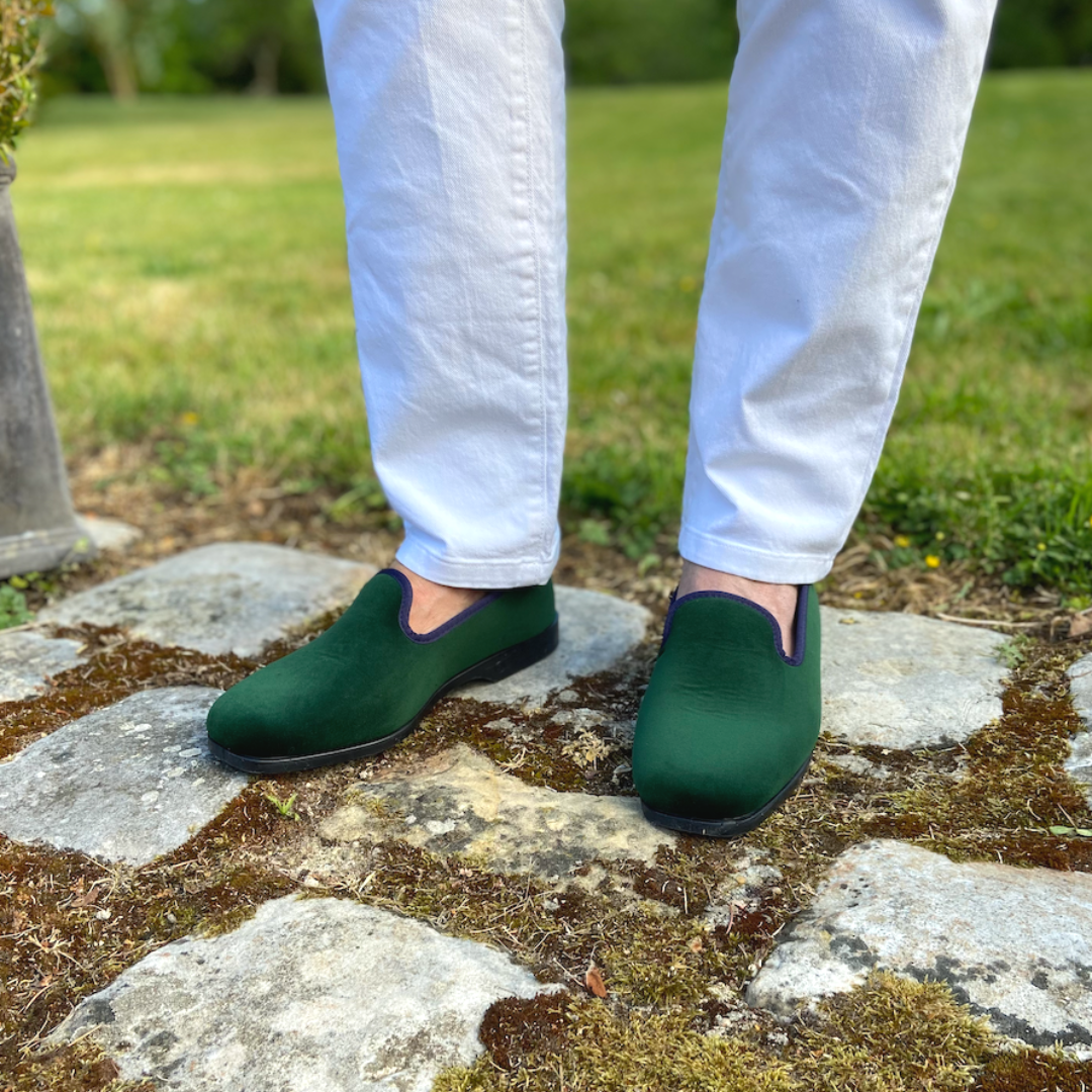 VOLUBILIS PARIS - Wholesale Slippers - Men's - LEO Men's Shoes - Green Velvet1
