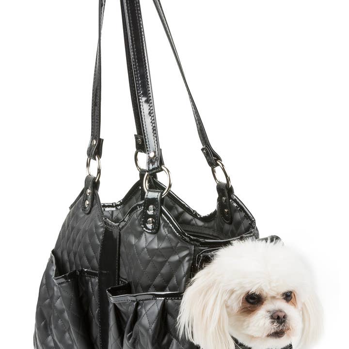Metro - Black Quilted Pet Carrier for Cats/Dogs for wholesale by Petote
