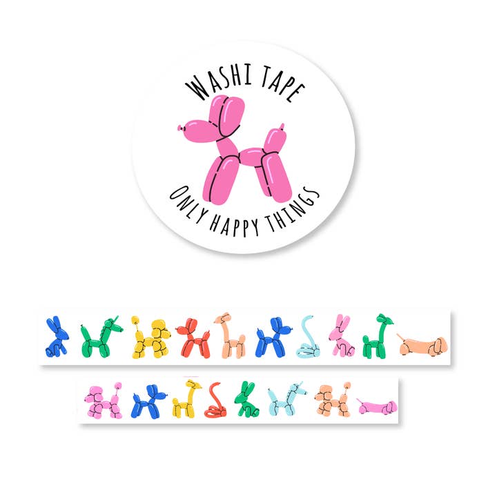 Cinta adhesiva con forma de animales en forma de globo para venta al por mayor de Only Happy Things Stationery