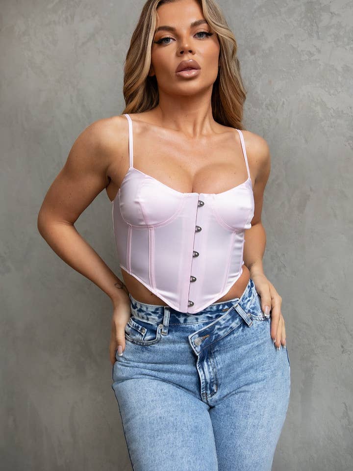 TICTOC - Wholesale Corset - Women's - BOLD Solid Stretch Satin Corset
TH28224-BOLD