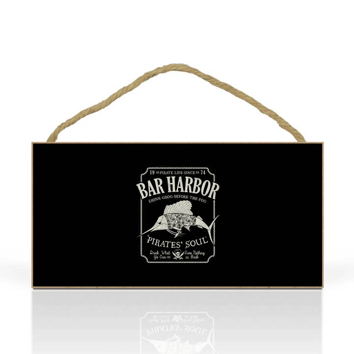 Customizable 10x5" Hanging Wood Plaque: Pirate Soul Sailfis for wholesale by Matrix
