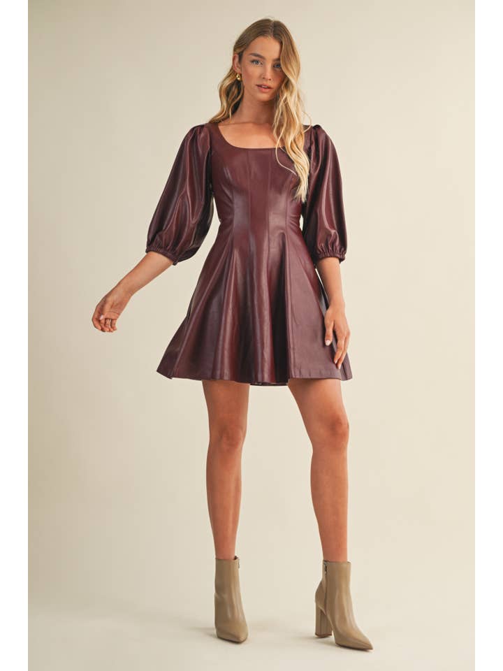 Mustard Seed - Wholesale Dress - Women's - PUFF SLEEVE FLARE DRESS11