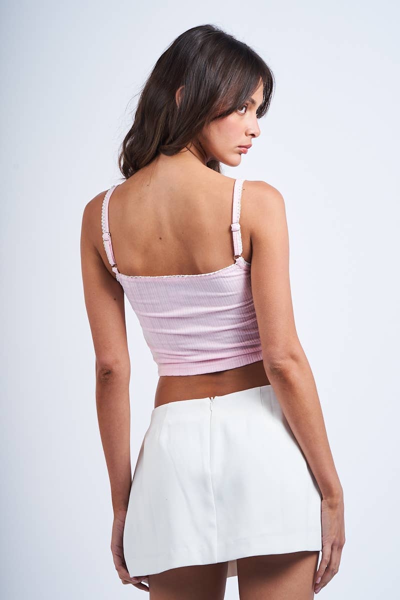 Sky to Moon - Vente Débardeur – femme - DÉBARDEUR COURT AJUSTÉ À RUBAN POINT SANS MANCHES16