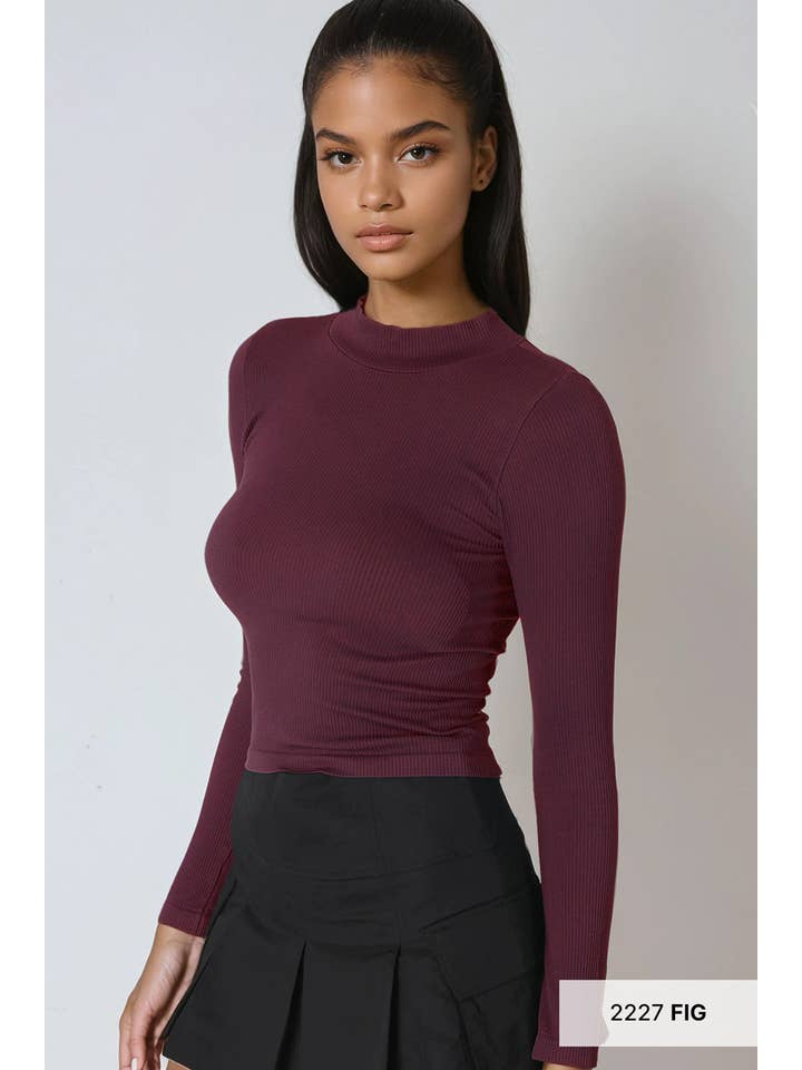 NIKIBIKI - Wholesale Gebreide top - Dames - NS8247 -Geribbelde top met ronde hals7