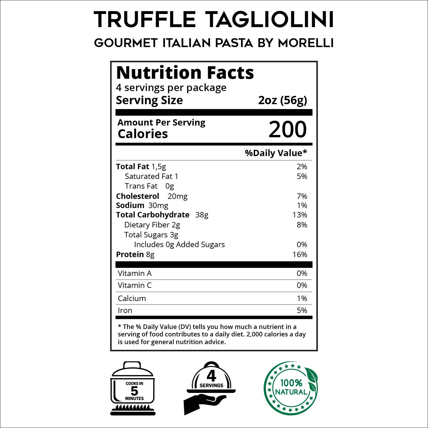 Morelli Pasta - Wholesale Pasta - Truffle Tagliolini - Italian Pasta with Wheat Germ3