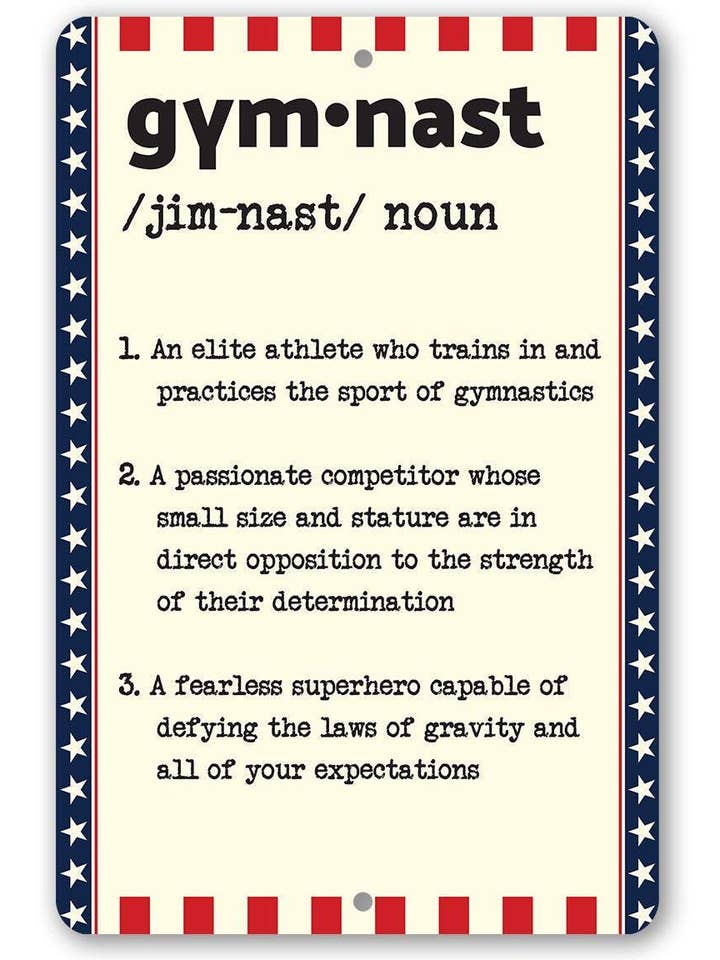 Rustic Metal Sign | Gymnast Definition for wholesale by Lone Star Art Metal Signs