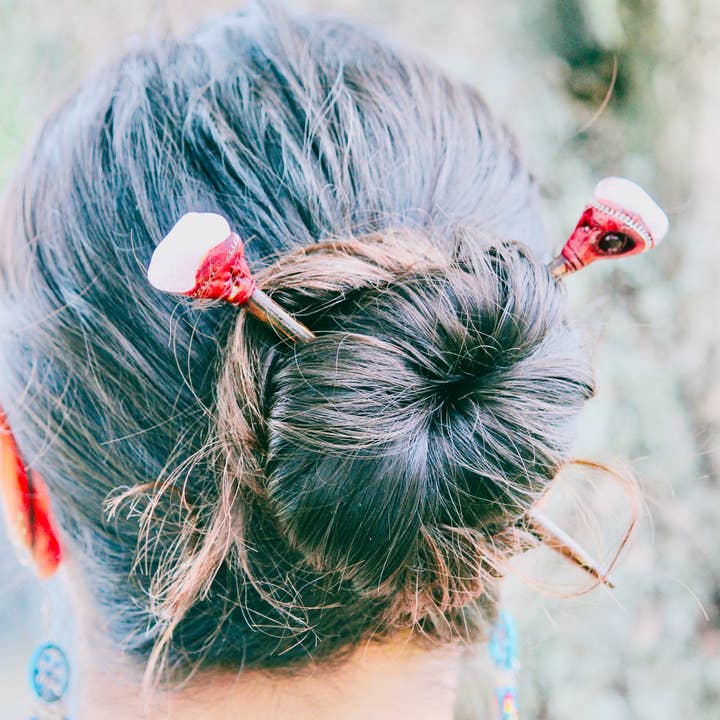 Pichincha - Wholesale Hair Pin - Natural Stone Wooden Hair Stick3