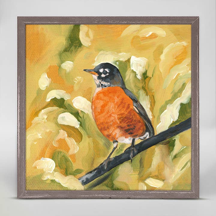 GreenBox Art - Vente Affiche d'art - Avian Spotlight - Mini toile encadrée Robin