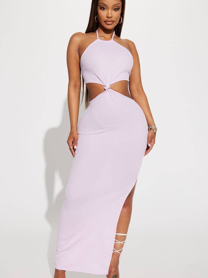 KNOT FRONT SLIT SIDE MAXI DRESS for wholesale by Fashion Haul Ltd Co