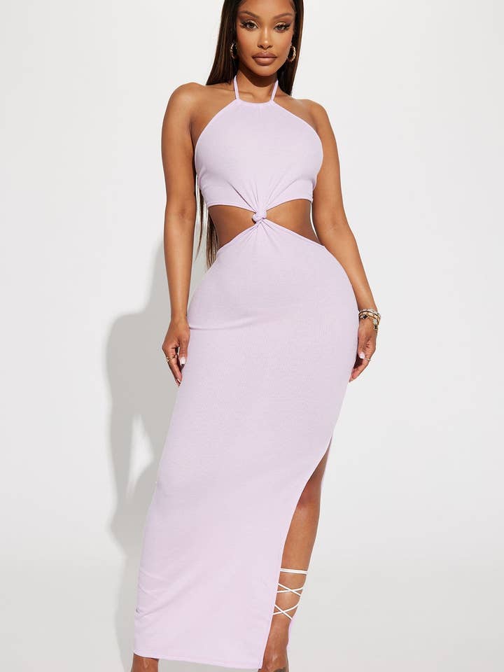 KNOT FRONT SLIT SIDE MAXI DRESS for wholesale by Fashion Haul Ltd Co