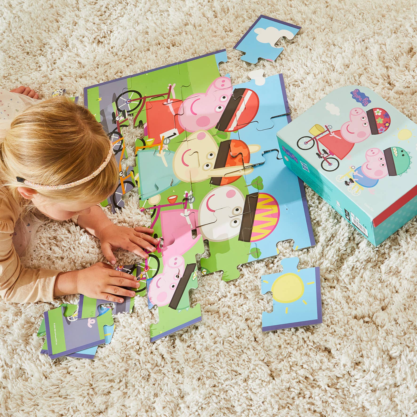 Barbo Toys - Venta al por mayor Puzle - Niños - Peppa Pig - Maleta con un Rompecabezas - En bicicleta5