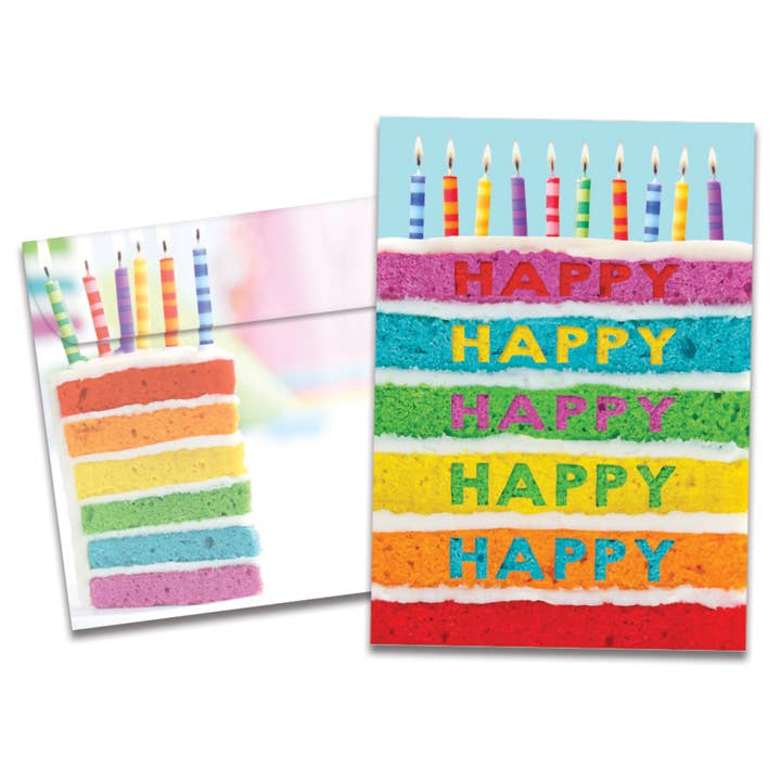 Layers Of Happy Birthday 6 Pack 19640 for wholesale by Tree-Free Greetings