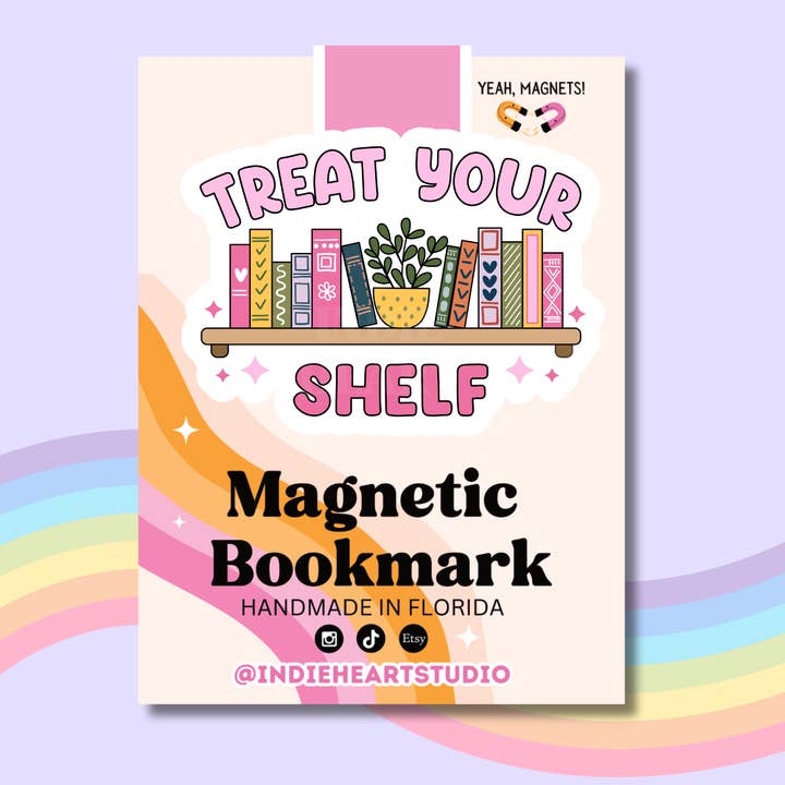 Treat Your Shelf | Magnetic Bookmark for wholesale by Indie Heart Studio