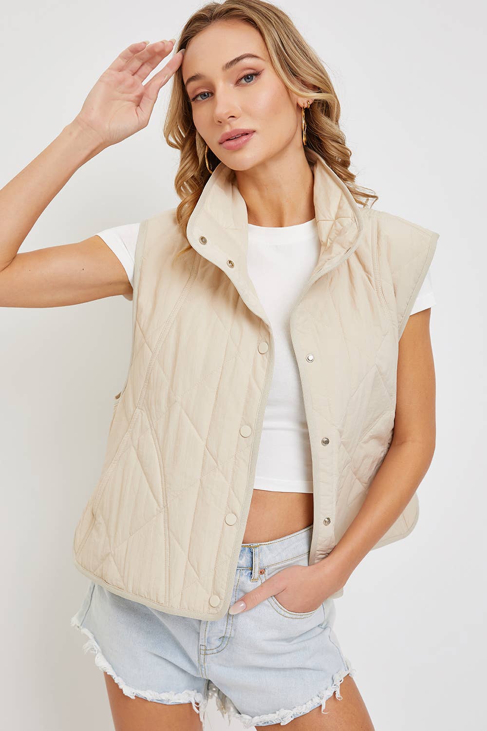 Sweet Lovely by Jen - Wholesale Outerwear Vest - Women's - QUILTED  LIGHTWEIGHT PUFFER VEST25