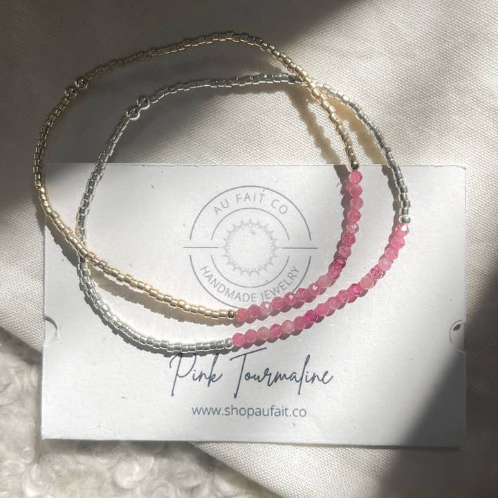 Rosa Tourmaline Armband - Oktober Birthstone för wholesale av Au Fait Co