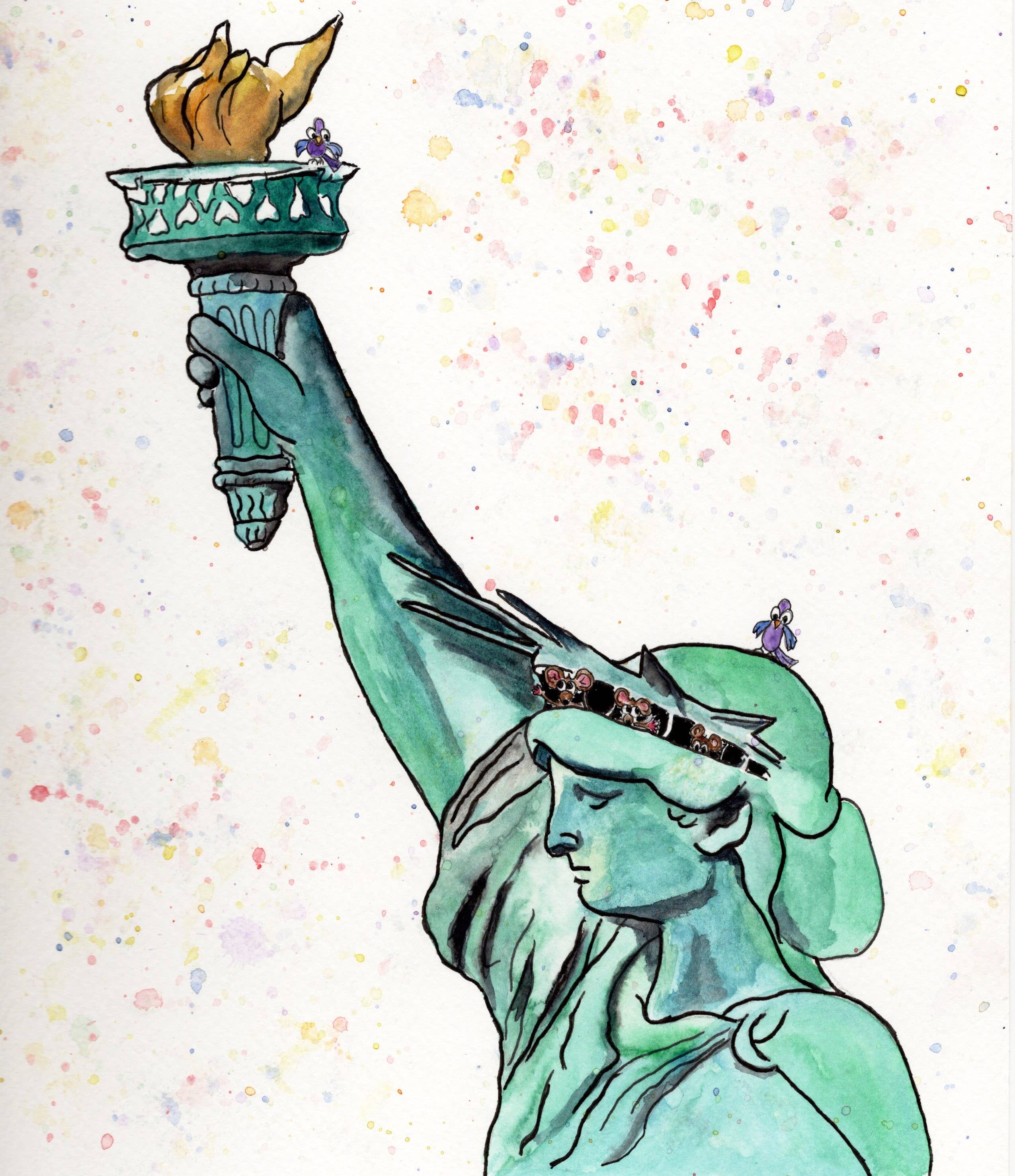 Johnnerdraws - Wholesale Tote Bag - Unisex - LADY LIBERTY-NYC-TOTEBAG 100% COTTON CANVAS-HANDMADE 2