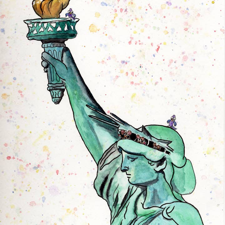 Johnnerdraws - Wholesale Tote Bag - Unisex - LADY LIBERTY-NYC-TOTEBAG 100% COTTON CANVAS-HANDMADE 2