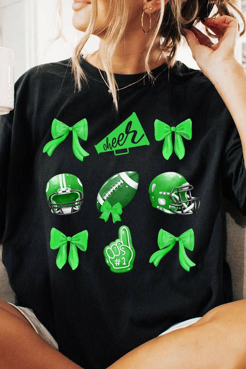 Wholesale Accessory Market - Wholesale Screen Printed T-Shirt - Women's - Green Blitz And Bows Comfort Colors Adult Ring-Spun Cotton Tee0
