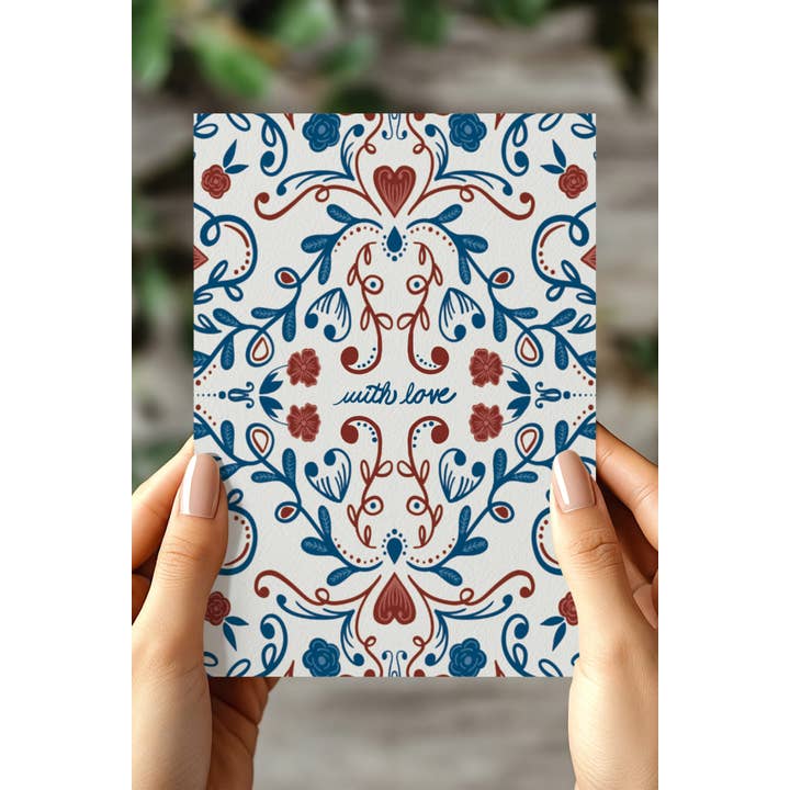 Beth Ann Erickson Designs - Wholesale Congratulations Card - With Love, All Occasion Card, Scandinavian Card