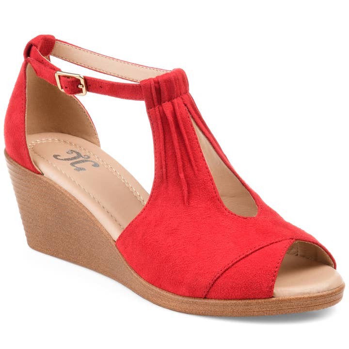 Journee - Wholesale Wedges - Women's - Kedzie Wedge Heel Sandals In Faux Leather2