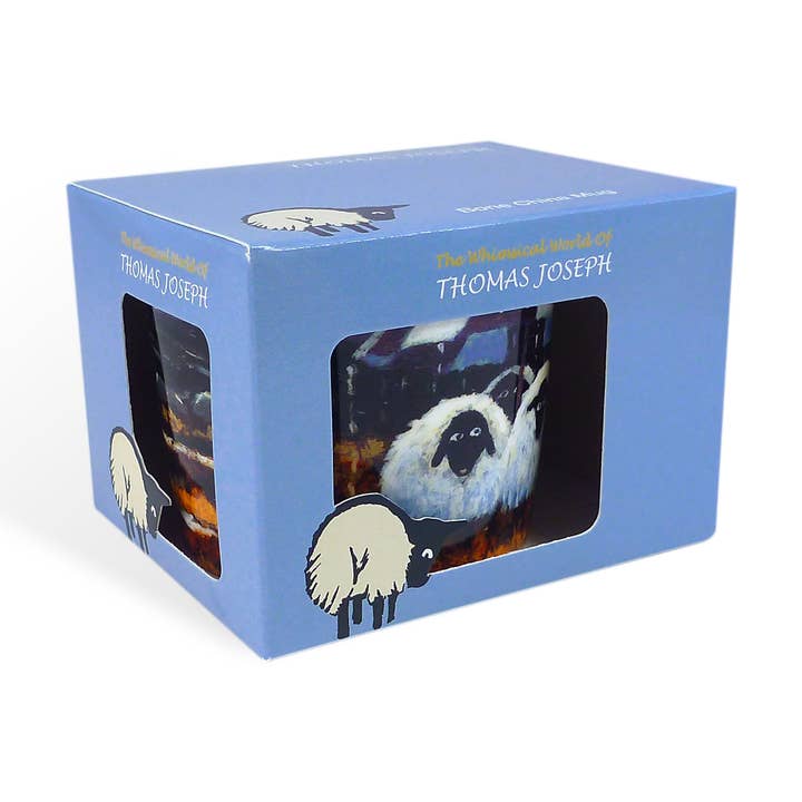 The Whimsical World of Thomas Joseph - Venta al por mayor Taza - Taza china Wish Ewe Were Here, temática de ovejas