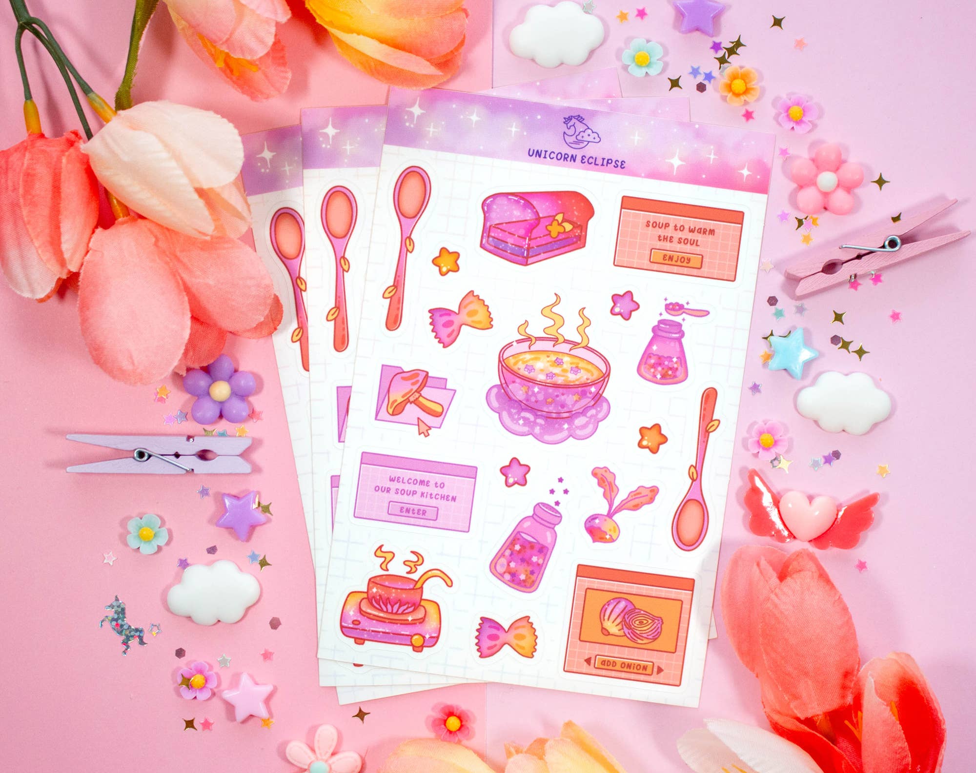 Unicorn Eclipse - Wholesale Sticker - Soup Cafe Sticker Sheet2