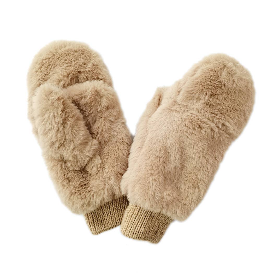 Fashion City - Wholesale Mittens - Women's - Solid Faux Fur Mittens13