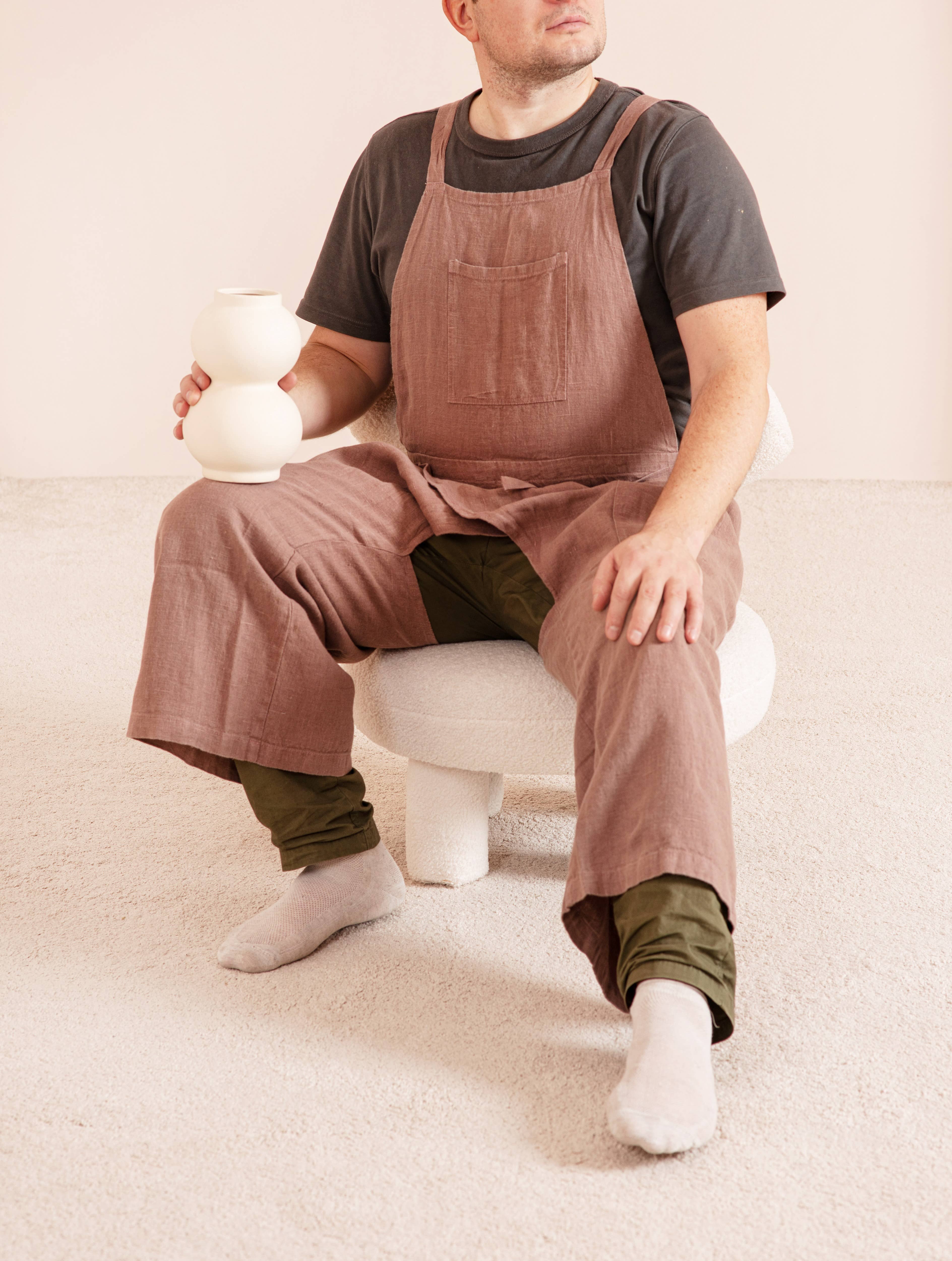 LinenQ - Wholesale Apron - Linen pottery apron  in various colors6