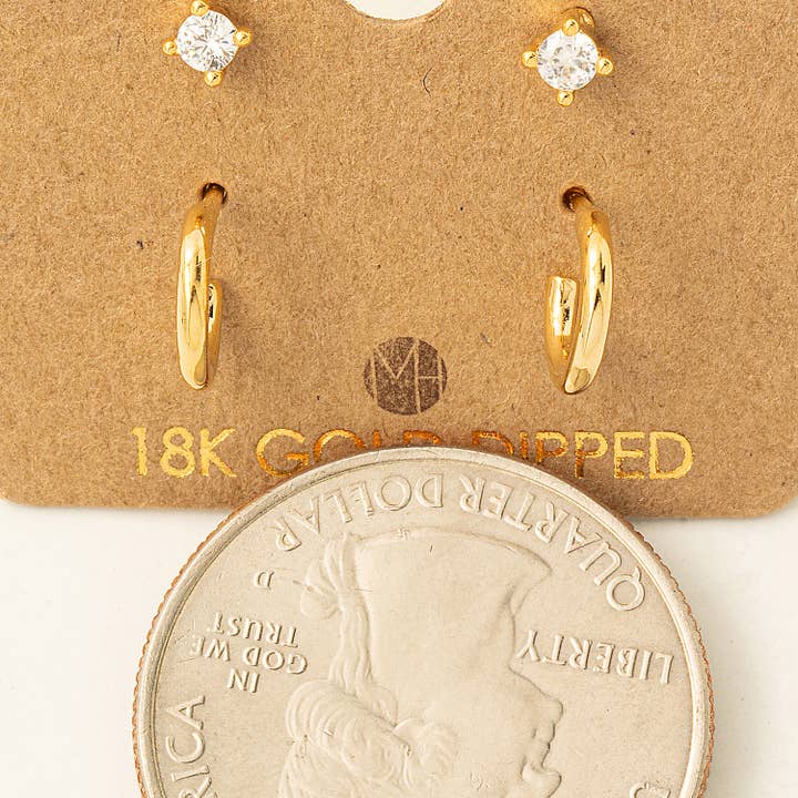 Fame Accessories - Wholesale Stud/Post Earrings - Mini Four Piece Post Stud Earrings