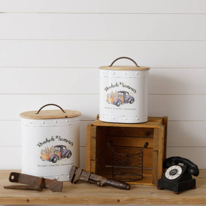 Roadside Treasures Containers (Set Of 02) for wholesale by Audrey's Home & Gift