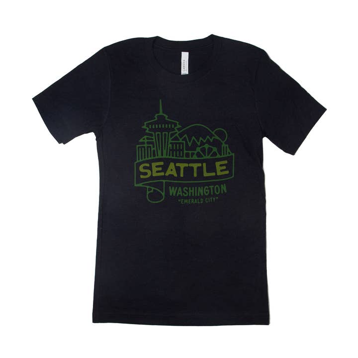 Emerald City Unisex Shirt (Heather Black) for wholesale by Tender Loving Empire