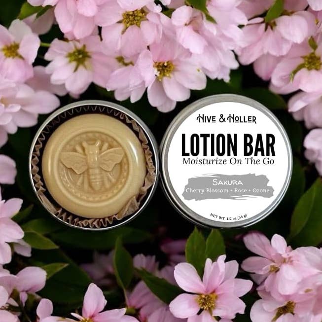 Sakura Solid Lotion Bar for wholesale by Hive and Holler