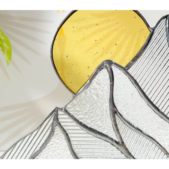 Samara Designs Studio - Vente Décorations de table - Scène de montagne en verre teinté5