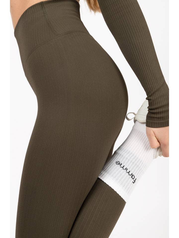 Famme - Wholesale Athletic/Lounge Leggings - Women's - Ribbed Seamless Tights15