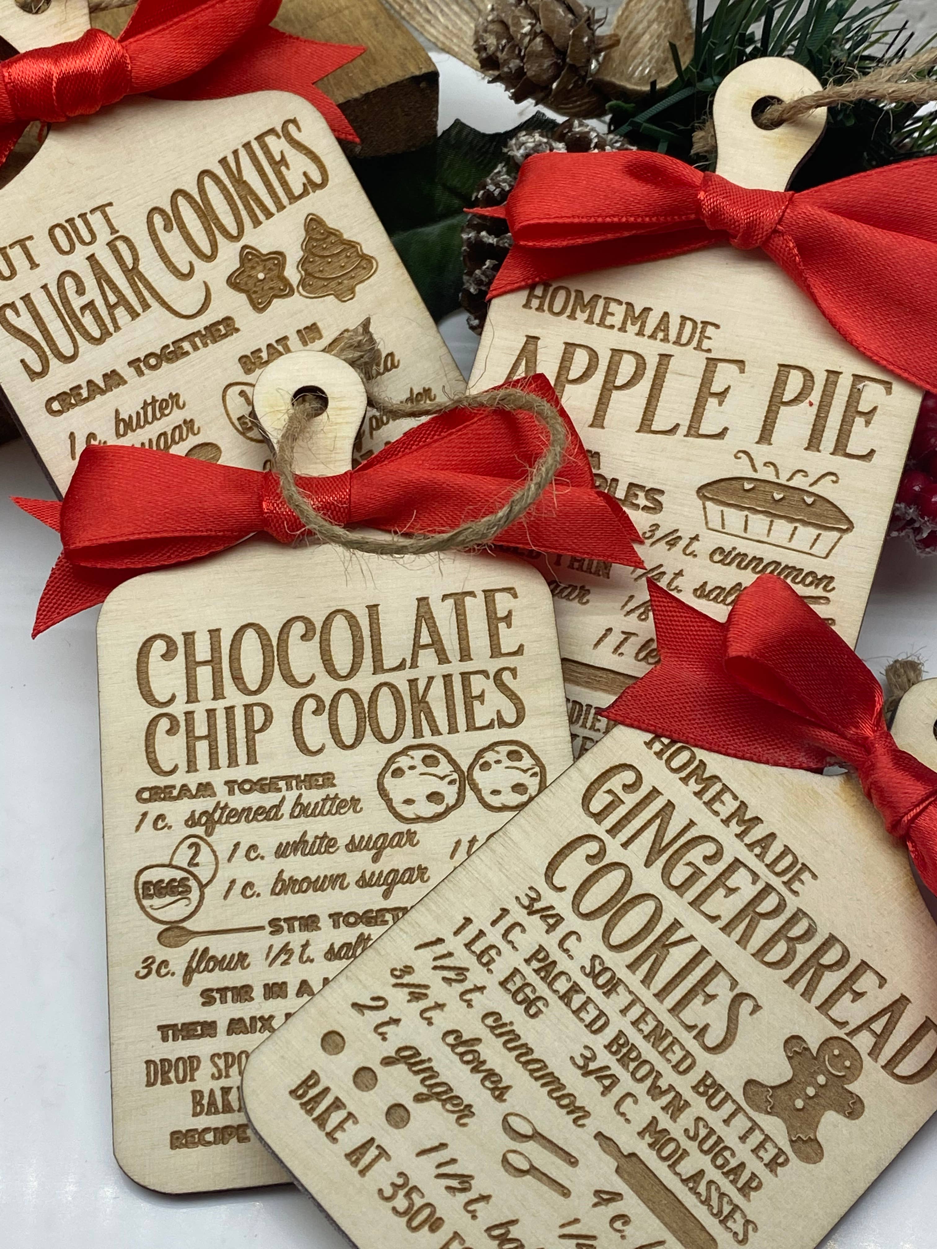 The Wooden Gift Co - Wholesale Ornament - American Style Recipe Board Tree Ornament - Chocolate Chip6